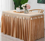 jupe table velours rouge blanc vert foncé gris violet classique réutilisable maison mariage banquet