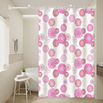 rideau douche floral éva texturé rose fuchsia rouge beige blanc