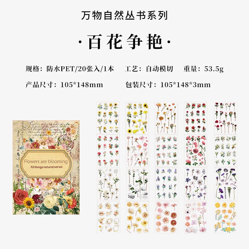 autocollants multicolores fleurs papillons scrapbooking vintage carnet notes diy étiquettes adhésives