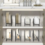 support assiettes métal noir moderne fixation clips rangement cuisine vaisselle organisation réutilisable élégant