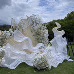 guirlandes textilées blancs ondulées décoration mariage anniversaire événements festifs aériennes transparentes