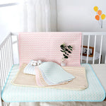 tapis bébé rose bleu zigzag blanc anti urine réutilisable coton moderne doux chambre bébé