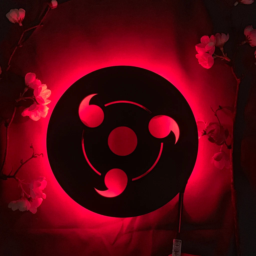 applique murale led silhouette anime noir décoration chambre veilleuse lumineuse personnage japonais