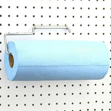 porte rouleau papier argenté industriel fixations trous acier inoxydable utilitaire cuisine buanderie accessoire métal