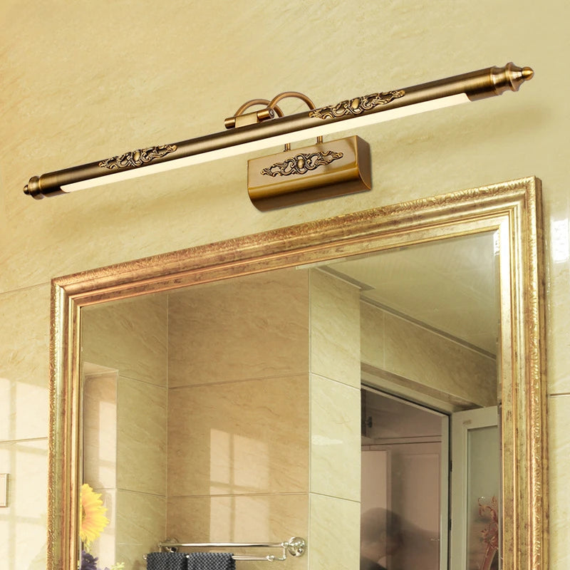Miroir LED rétro étanche pour salle de bain style américain rocker sculpté