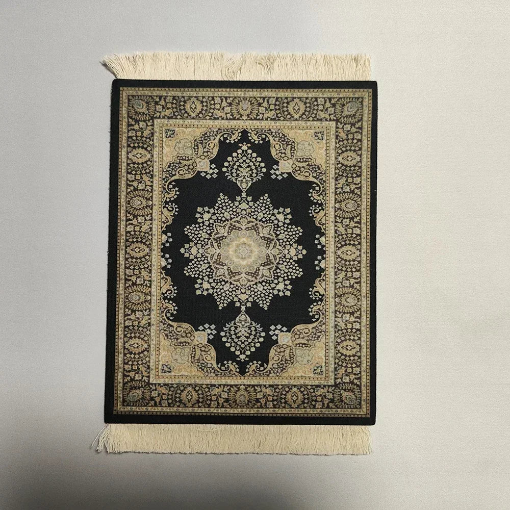tapis souris motif fleurs persan classique caoutchouc antidérapant informatique bleu