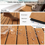 tapis sol bateau mousse EVA rayures horizontales adhésif 3M résistant eau moderne marron clair
