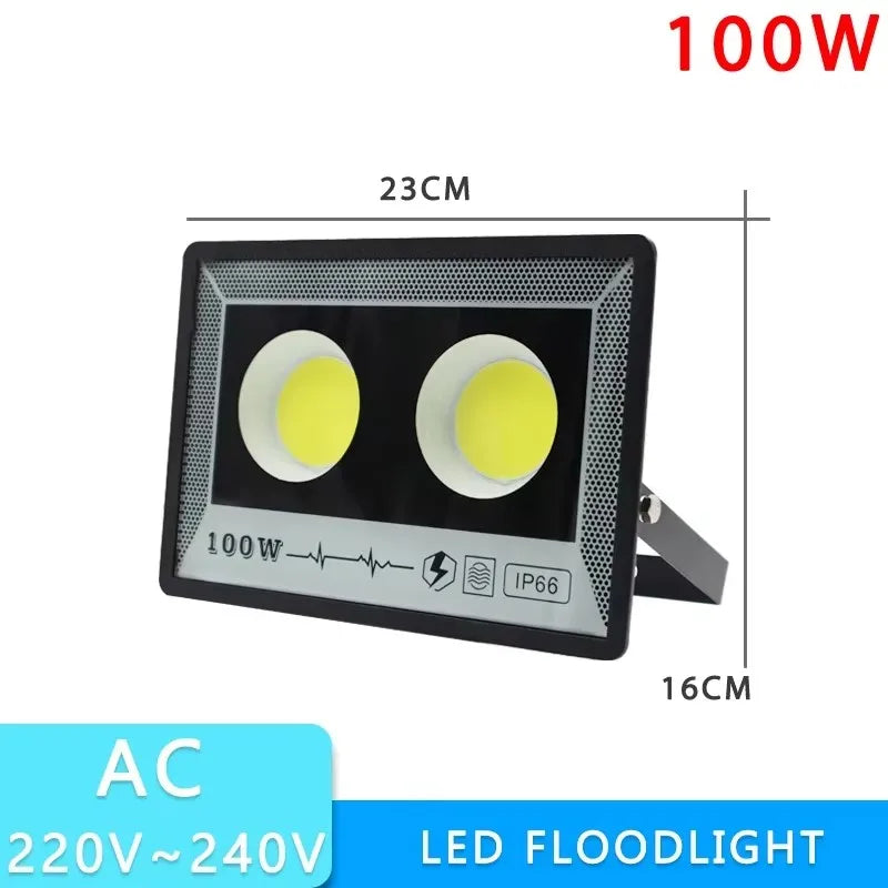 projecteur led ip66 étanche noir moderne clips câbles 50w 100w 300w 400w 500w