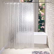 rideau douche texturé transparent vert semi transparent moderne tringle anneaux