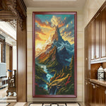 toile imprimée paysage montagne kit broderie moderne coton peinture blanche scénique naturelle