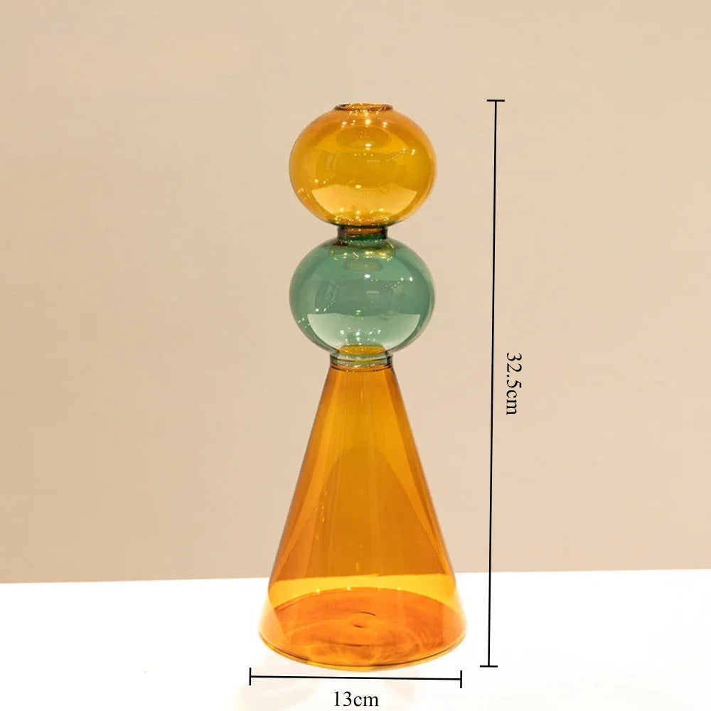 vase verre moderne transparent couleurs géométrique sphères table décoration maison salon