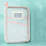 sac rangement documents transparent moderne fermeture glissière réutilisable respectueux environnement pratique fournitures scolaires