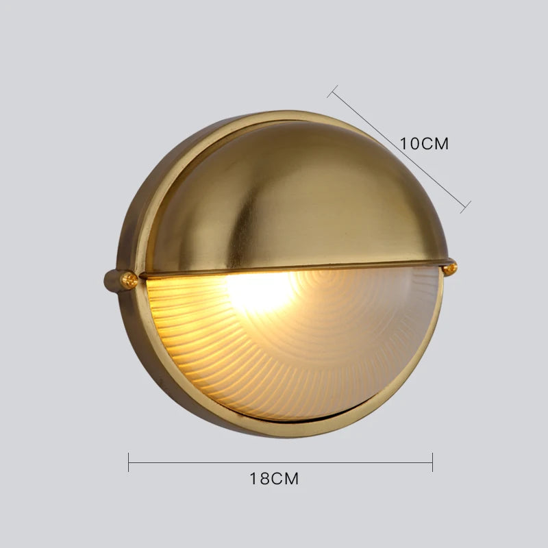 lampe murale moderne rétro argentée dorée rayures horizontales ip65 étanche led 220v 110v