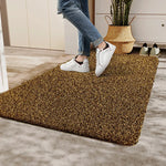 tapis gris foncé fibres noires blanches moderne antidérapant intérieur extérieur lavage main mécanique