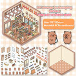 stickers 3d maison poupées animées rose blanc vert décoration enfant crafting mignon detalles adhesifs