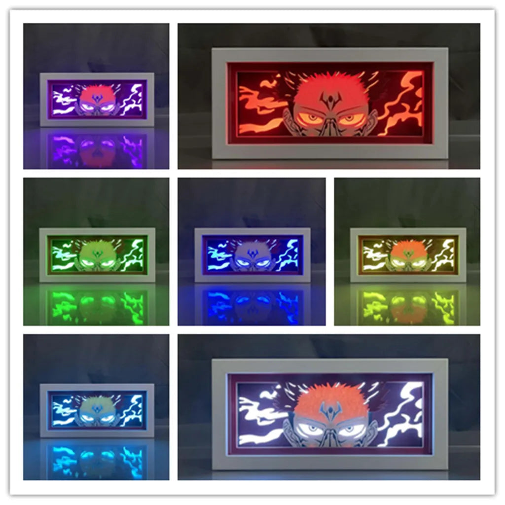 lampe led jujutsu kaisen sukuna rouge blanche bleue violine animée contemporaine chambre deco