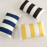 housse coussin polyester rayé blanc jaune moderne 45x45cm 30x50cm car sofa