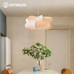 lampe suspendue moderne soie blanche beige forme organique câble noir chambre salon