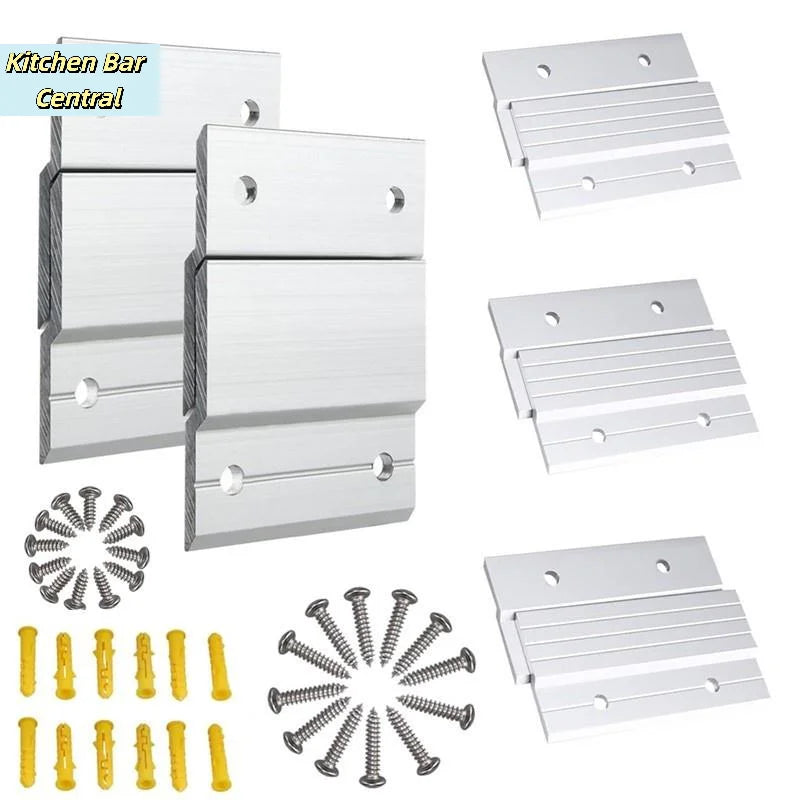 supports murals argentés modernes clips vis tasseaux fixation suspension tableaux miroirs minimalistes
