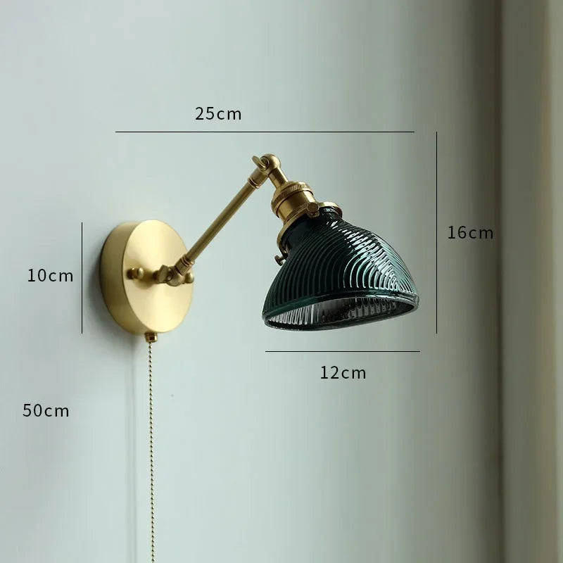 lampe murale moderne or blanc rayures verticales ampoules led cordon doré fixations vis 220v