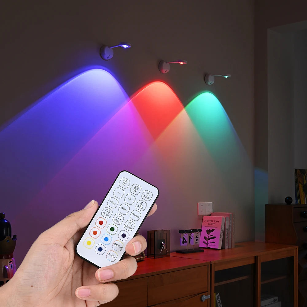 applique murale led rechargeable detection humaine couleurs rgb variante intensite moderne chambre salle manger