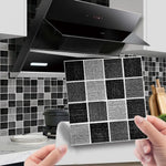 carreaux muraux auto adhésifs pvc mosaïque effet 3d moderne noir blanc gris décoratif salle