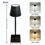 lampe table led rechargeable tactile gris noir doré conique mat moderne base carrée abat