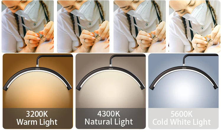 Lampe demi-lune LED rose pour maquillage et tatouage