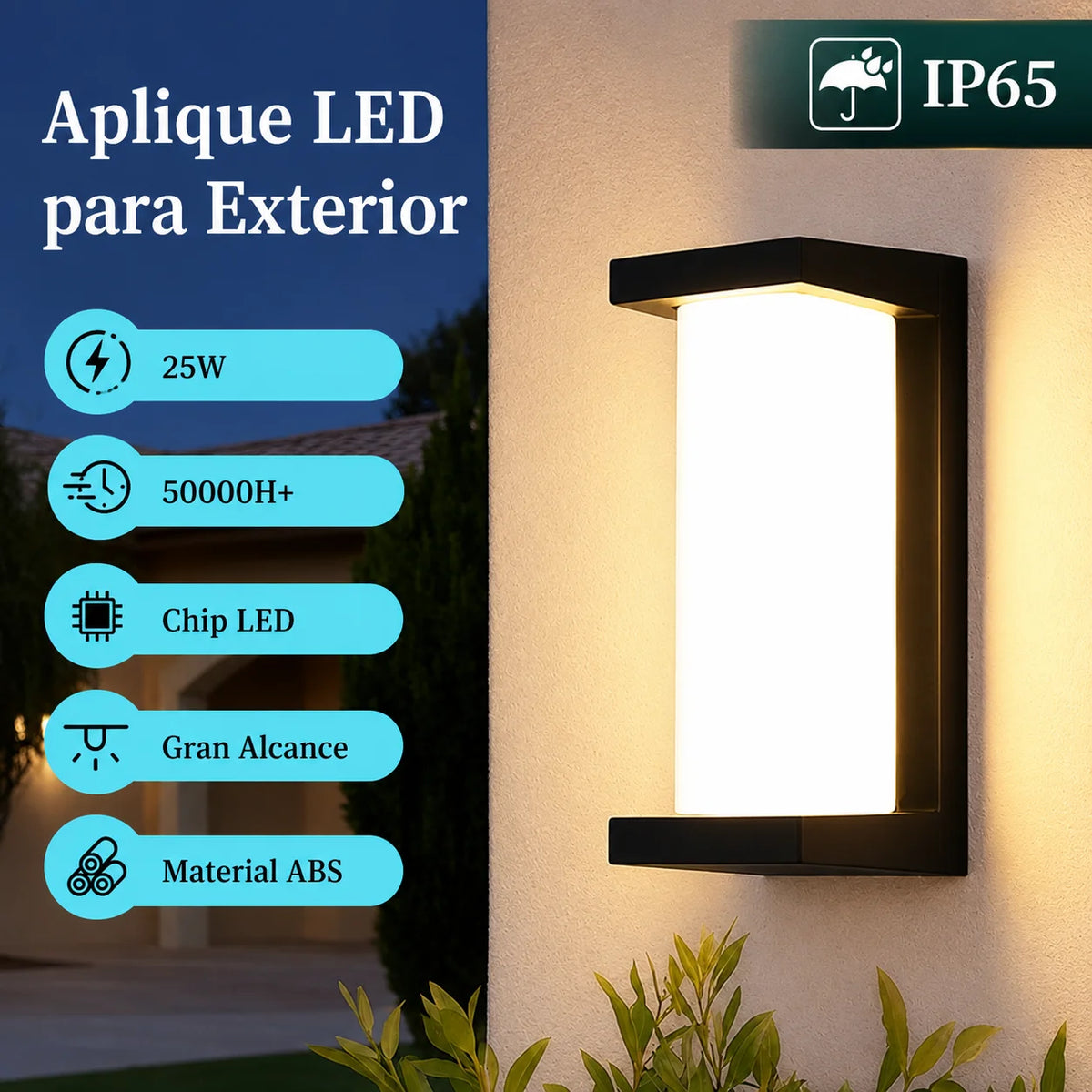 lampe murale led moderne noire ip65 verre borosilicate abs nickelée 2492000lm
