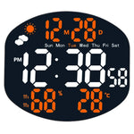 horloge murale numérique moderne multifonctionnelle affichage led noir blanc vert
