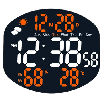 horloge murale numérique moderne multifonctionnelle affichage led noir blanc vert