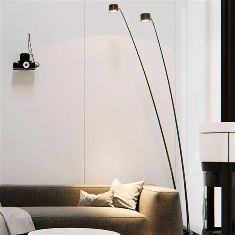lampe sol led noir moderne art deco touch on off base plate