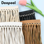 franges simili cuir noir boho chic métalliques décoration textile maisonFRINGEDECORATIVE