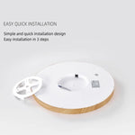 lampe moderne bois naturel blanc texture bois opacité facile éclairage led couleurs