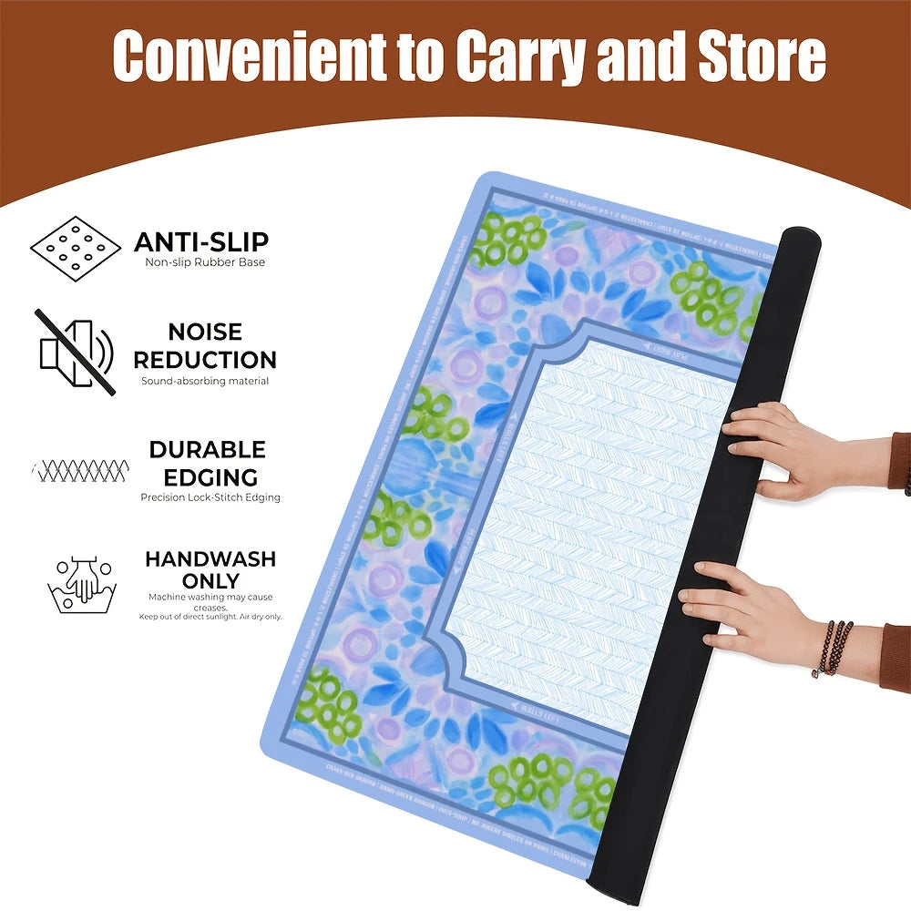 tapis jeu moderne fleur bleu violet polyestère caoutchouc table mahjong board game køkken