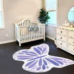 tapis moderne papillon géométrique blanc violet bleu vert jaune rose adhésif salon chambre