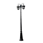 Lampadaire extérieur étanche ip65 moderne deux têtes 2.3m noir or vintage aluminium
