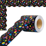 rubans decoratifs adhesifs multicolores motifs floraux points zigzag feuilles rustiques noirs blancs
