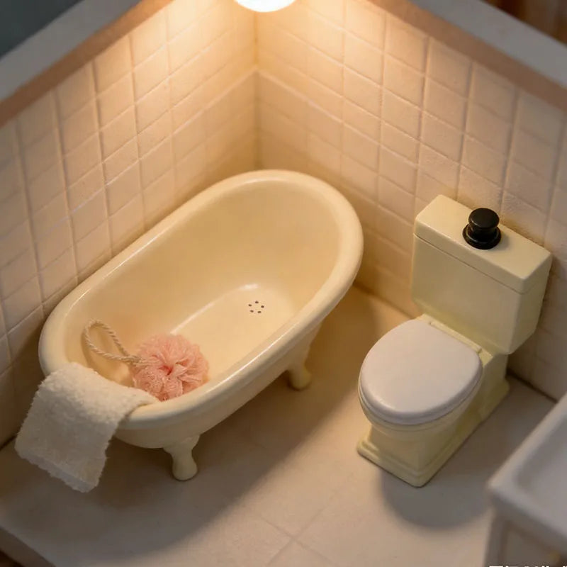 accessoires maison poupée fonte miniature toilettes baignoire 12 décoration chambre maison
