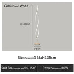 lampe sol moderne spirale noir blanc LED minimalist éclairage salle manger chambre