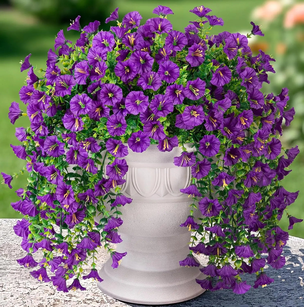 fleurs artificielles violettes roses décoration extérieure moderne intérieur jardin porche patio