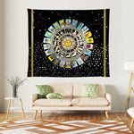 tapisserie zodiaque tarot astrologique noir doré classique chambre décoration muristique bohème