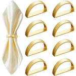 anneaux serviettes moderne doré lisse respectueux environnement set adhésif fourchette cuillère table