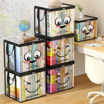 boîtes rangement transparentes moderne noires blanches souriantes FULL OF ENERGY TIDY STORAGE cordon serrage