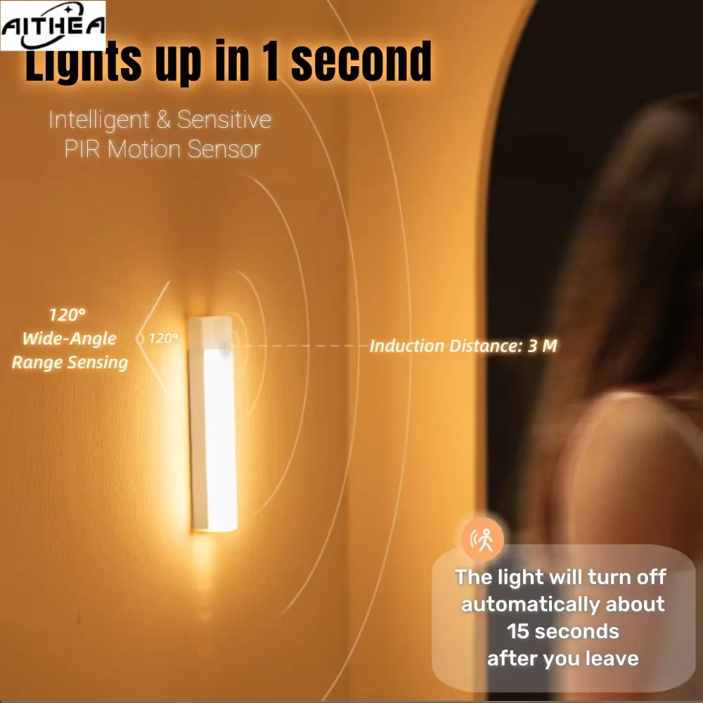 lampe led rechargeable détecteur mouvement barre lumineuse armoire chevet salle bain autocollante blanche