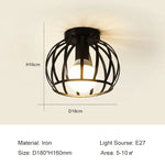 Lampe industrielle moderne métal noir structure géométrique éclairage intérieur E27