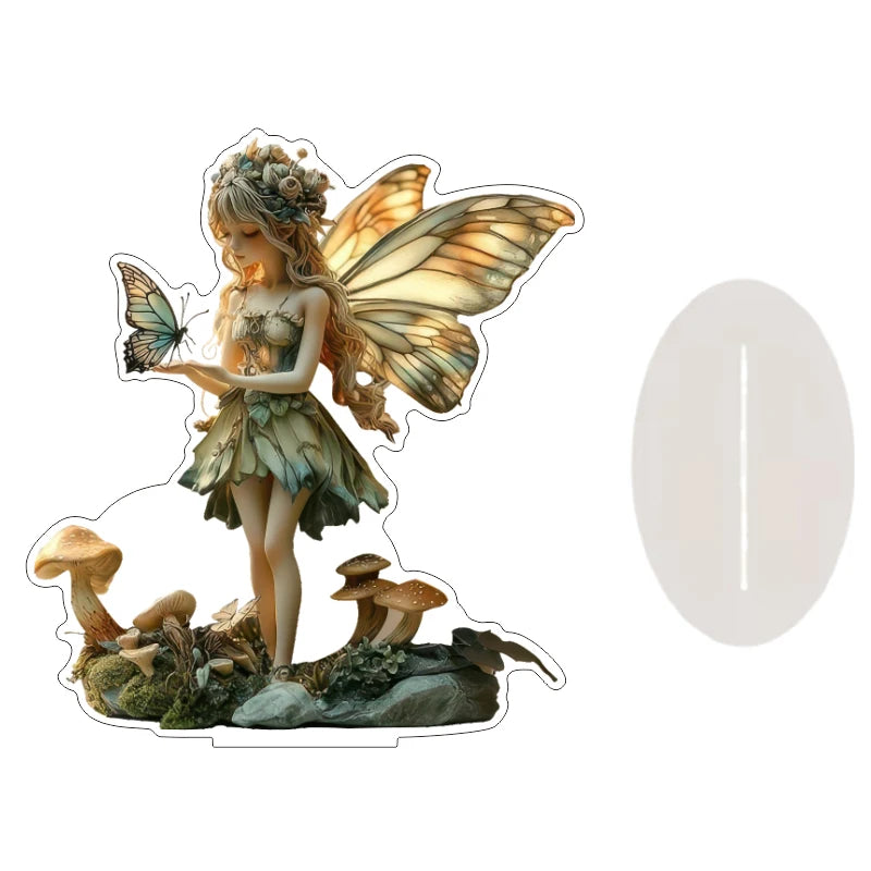 décoration figurine acrylique dragon ange fée motifs floraux orientaliste fantaisie spiritualité