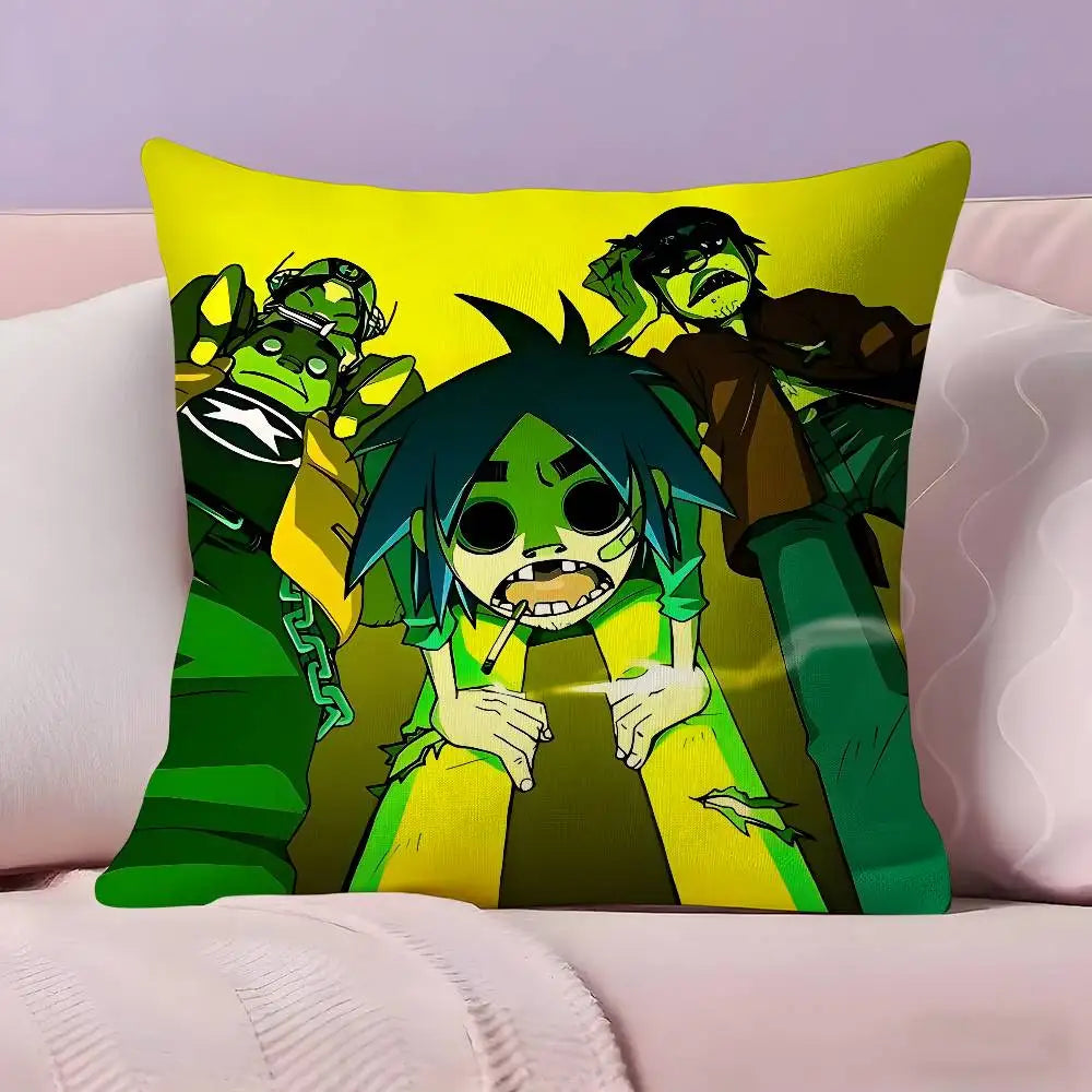 taies d'oreiller dessin animé gorillaz multicolore ultra douces polyester modernes maison hospitalière confortables motifs