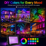 projecteur led rgb 100w ip66 waterproof modernes changement couleur modes dynamiques contrôle luminosité
