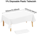 nappes blanches unies plastique opaques table manger événements mariage anniversaire deco moderne adaptable intérieurextérieur